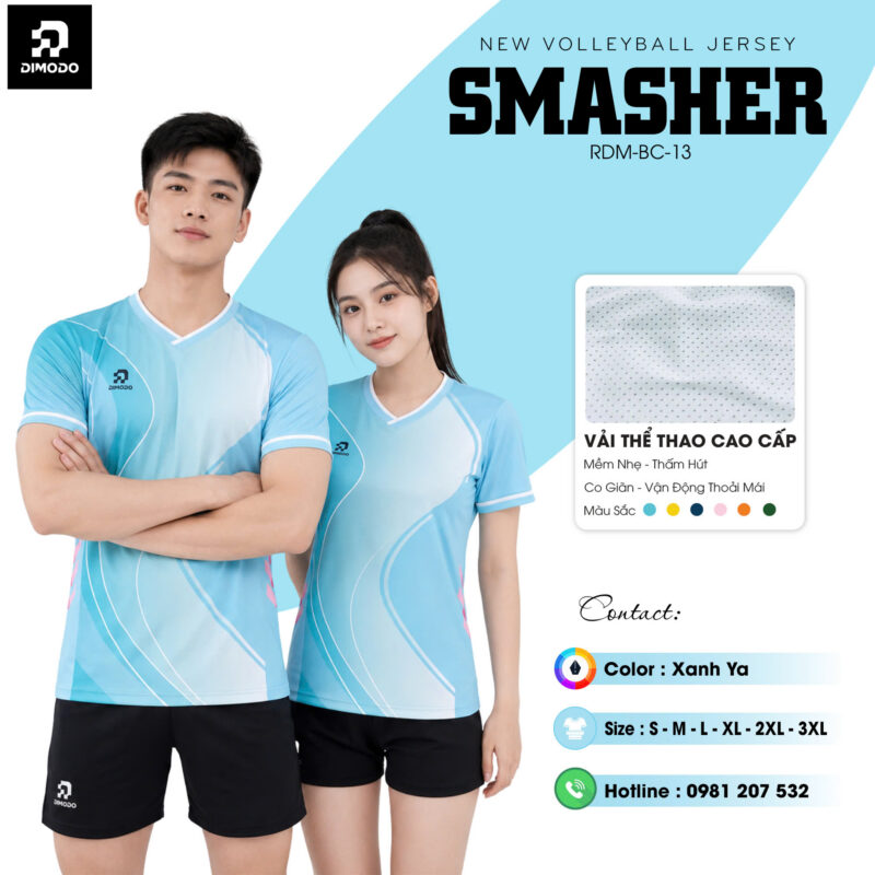 Áo bóng chuyền SMASHER - màu Xanh ya