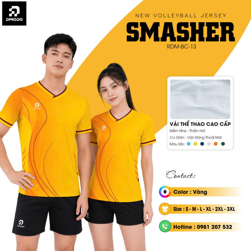 Áo bóng chuyền SMASHER  – màu Vàng