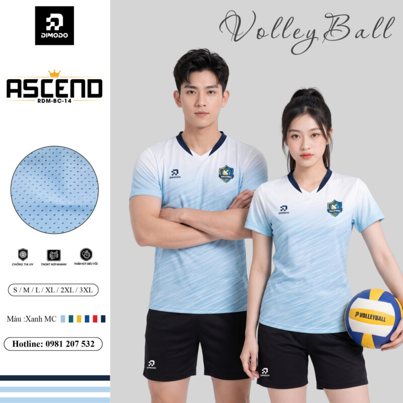 Áo bóng chuyền ASC END RDM-BC-14 – Dimodo màu Xanh MC
