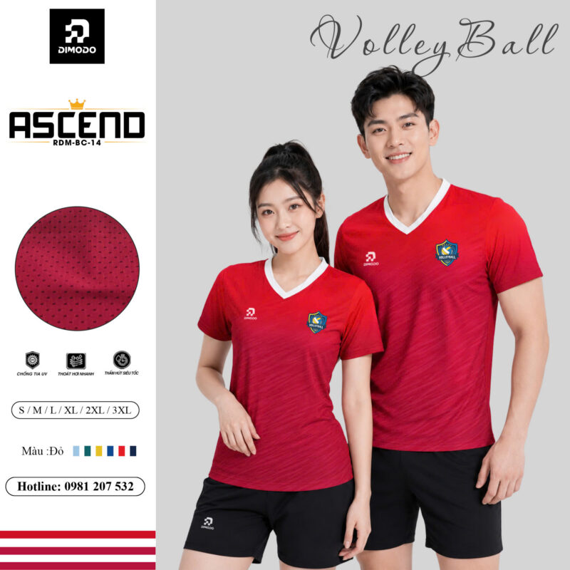 ÁO BÓNG CHUYỀN ASCEND – MÀU ĐỎ | DIMODO
