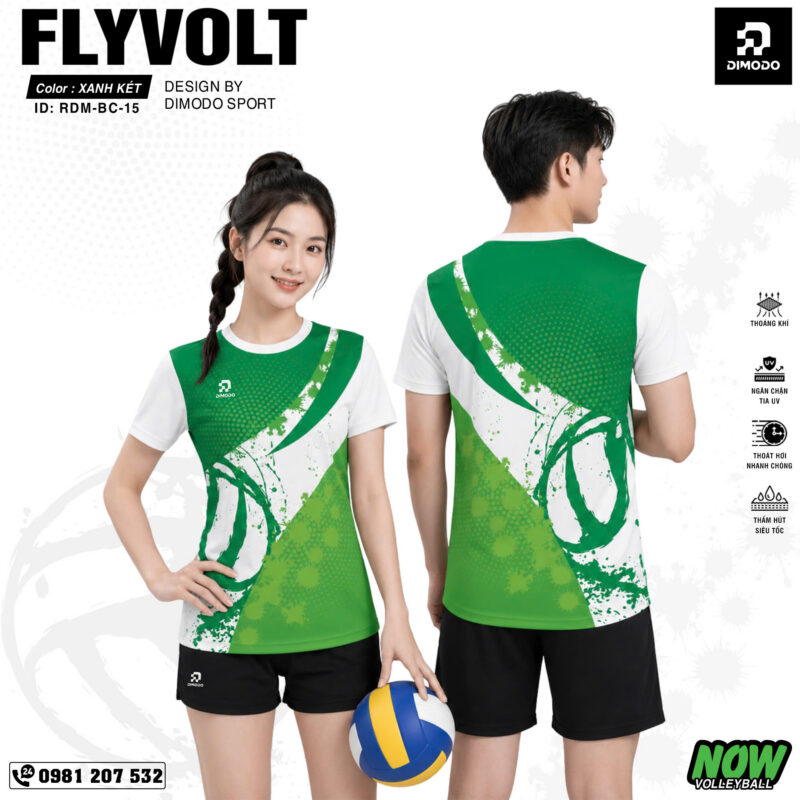 Áo bóng chuyền FLYVOLT màu xanh két – DIMODO SPORT