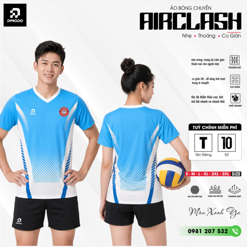 Áo bóng chuyền Airclash xanh ya – DIMODO SPORT