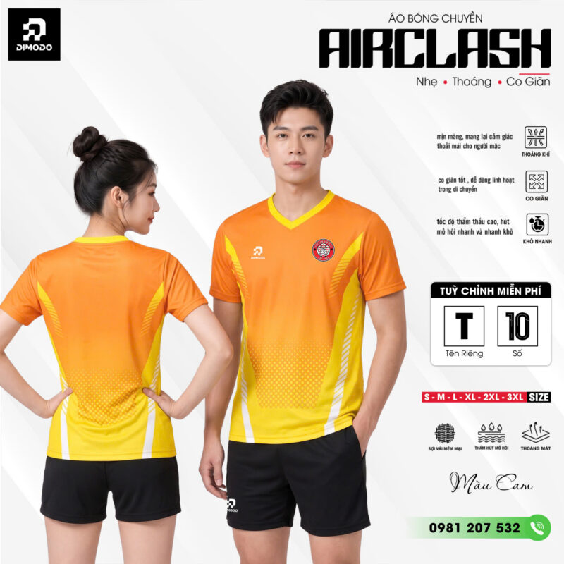 Áo bóng chuyền Airclash cam – DIMODO SPORT