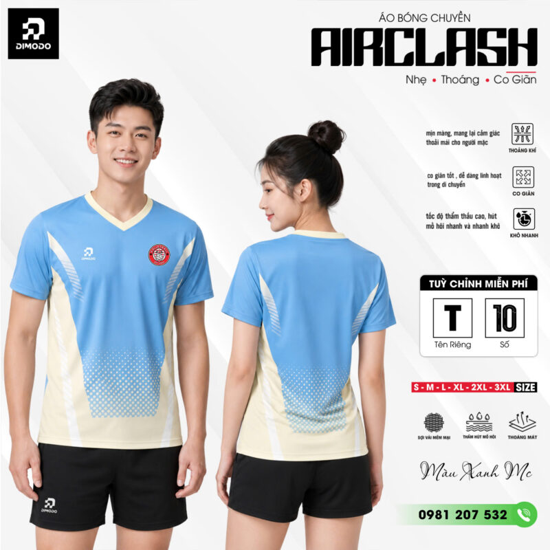 Áo bóng chuyền Airclash xanh me – DIMODO SPORT