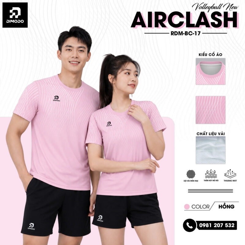 Áo bóng chuyền Airclash hồng – DIMODO SPORT