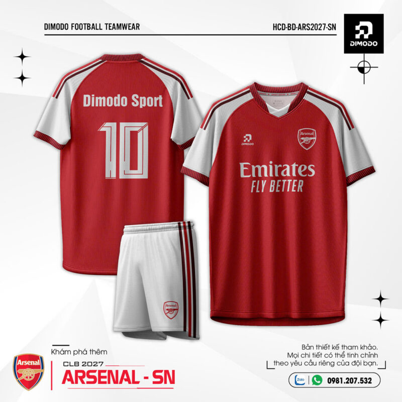 Áo Bóng Đá Arsenal Sân Nhà 2026-27 Màu Đỏ