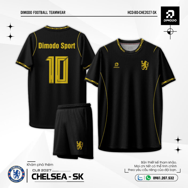 Áo Bóng đá Chelsea sân khách 2026-27 – Thiết kế đen vàng cá tính, nổi bật