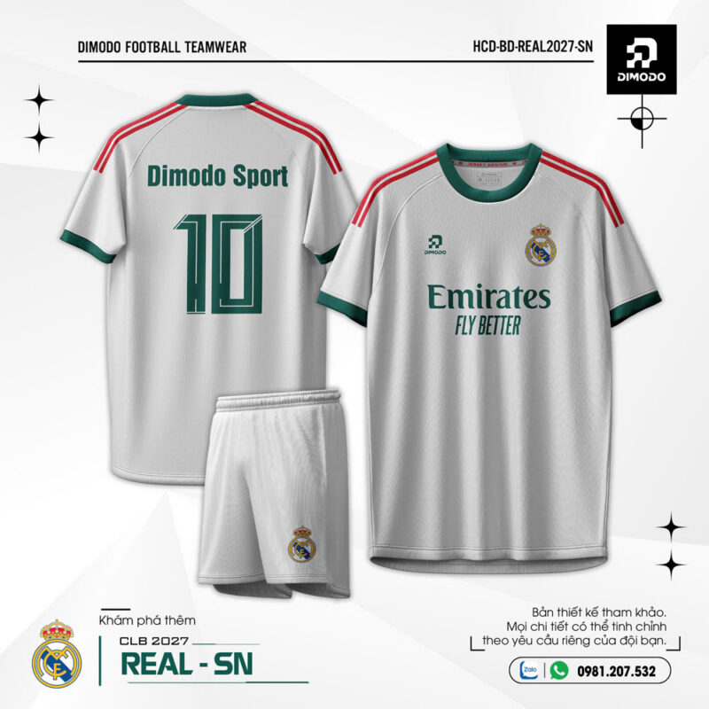 Áo bóng đá Real Madrid sân nhà – Trắng | Dimodo Sport