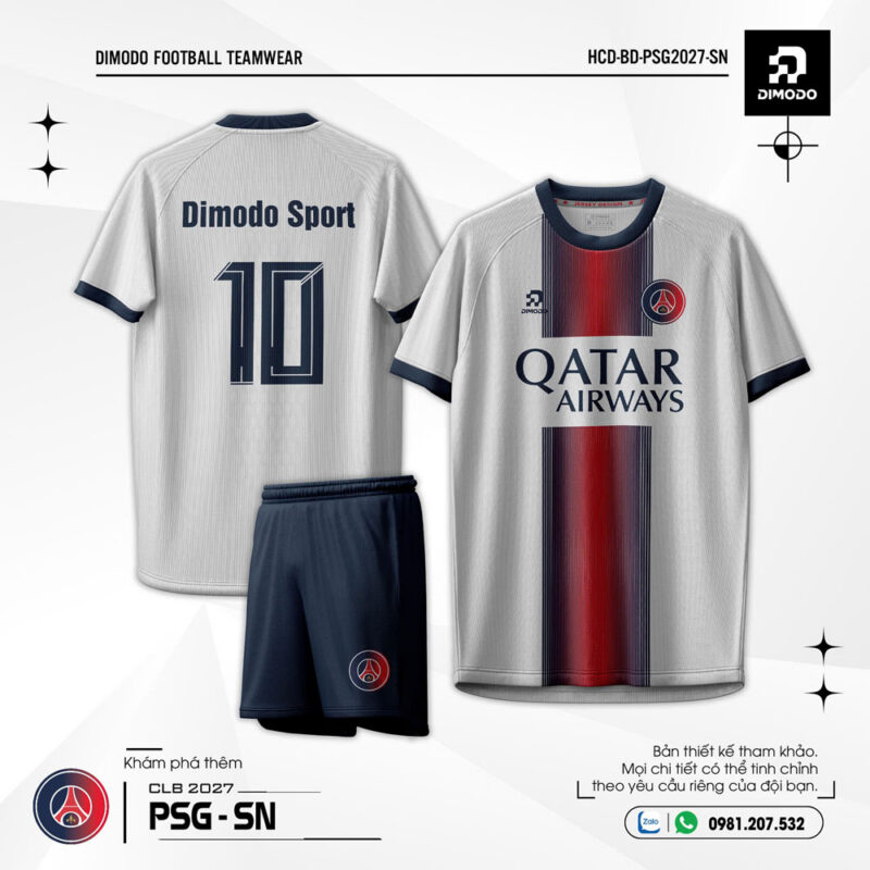 Áo bóng đá PSG sân nhà 2026-27 – Trắng Xanh
