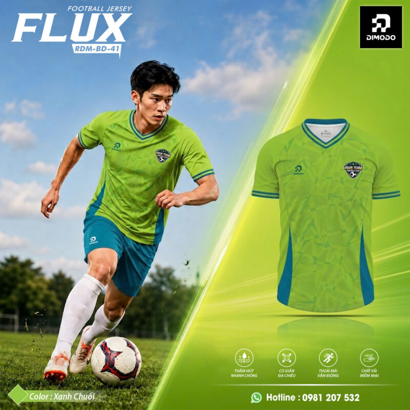 Áo Bóng Đá FLUX Xanh chuối – DIMODO SPORT
