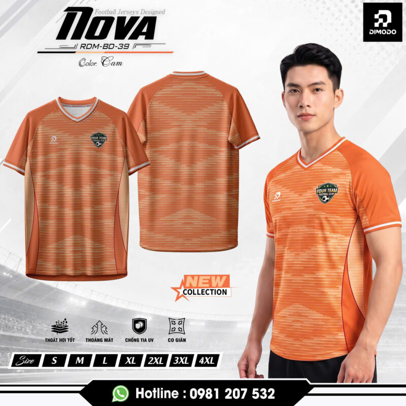 Áo Bóng Đá Nova Màu Cam – DIMODO SPORT