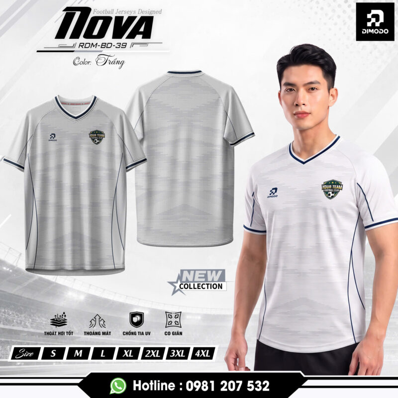 Áo Bóng Đá Nova Màu trắng– DIMODO SPORT