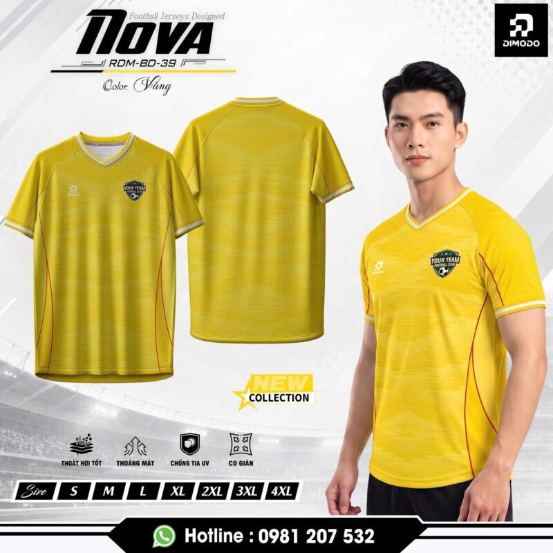 Áo Bóng Đá Nova Màu Vàng– DIMODO SPORT