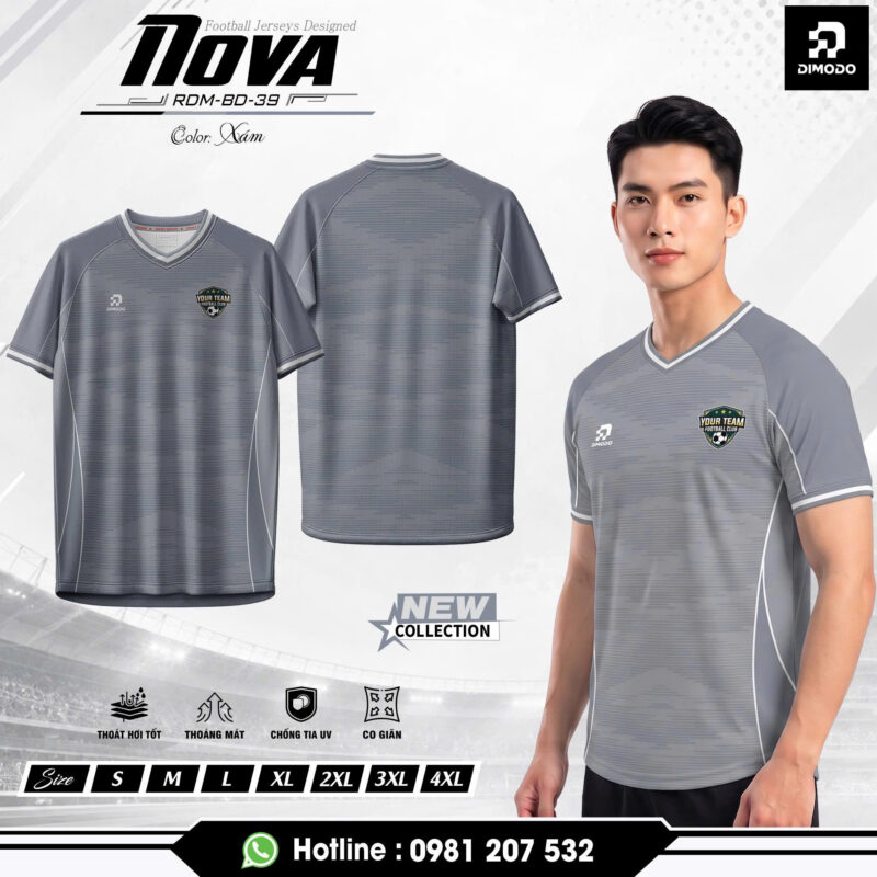 Áo Bóng Đá Nova Màu Xám – DIMODO SPORT