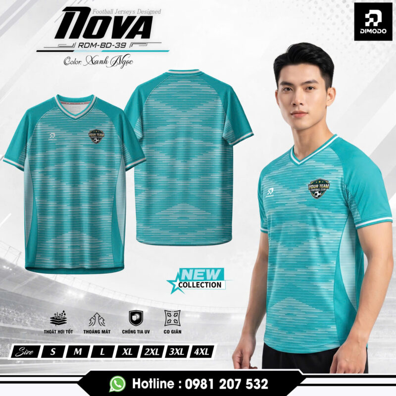 Áo Bóng Đá Nova Màu Xanh ngọc - DIMODO SPORT
