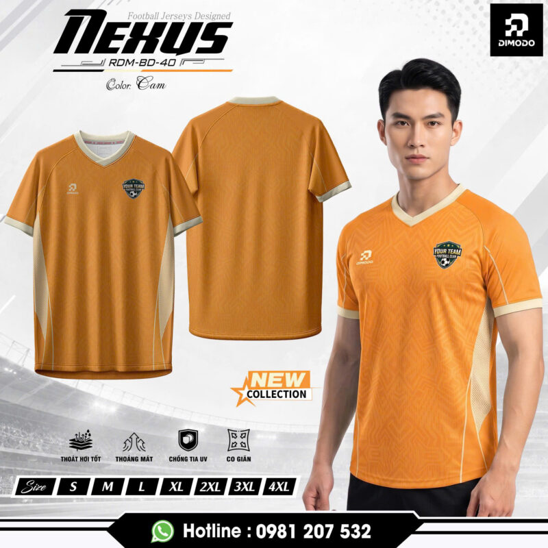 Áo Bóng Đá Nexus Màu Cam - DIMODO SPORT