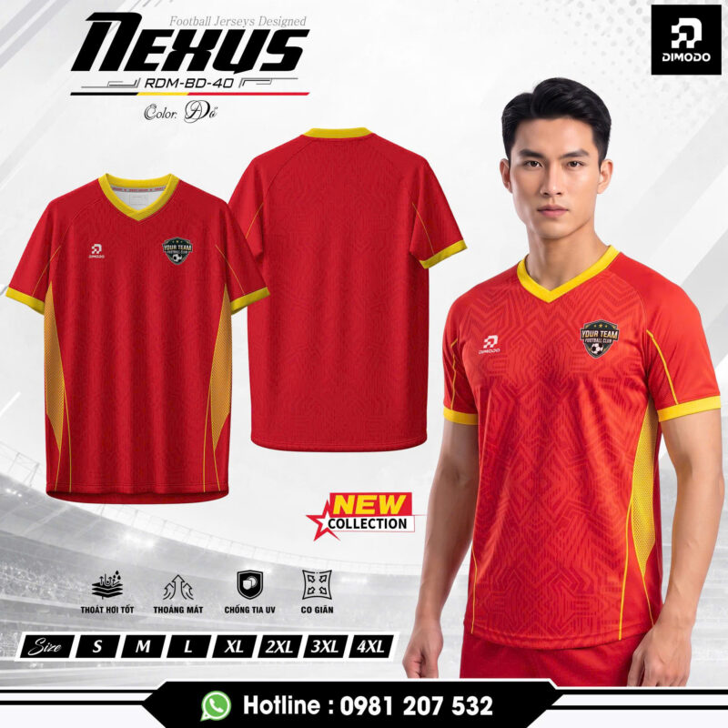 Áo Bóng Đá Nexus Màu Đỏ - DIMODO SPORT