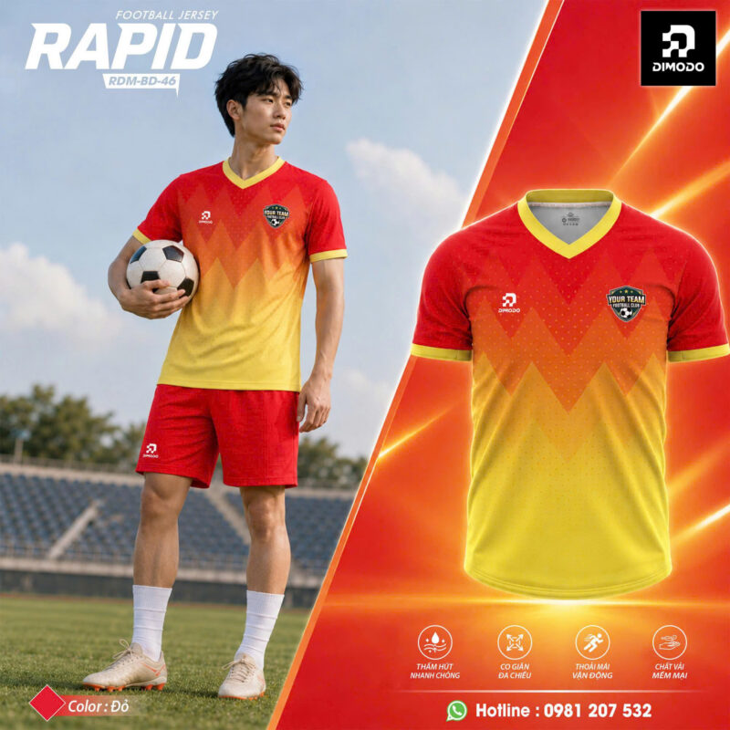 Áo Bóng Đá Rapid Màu Đỏ - DIMODO SPORT