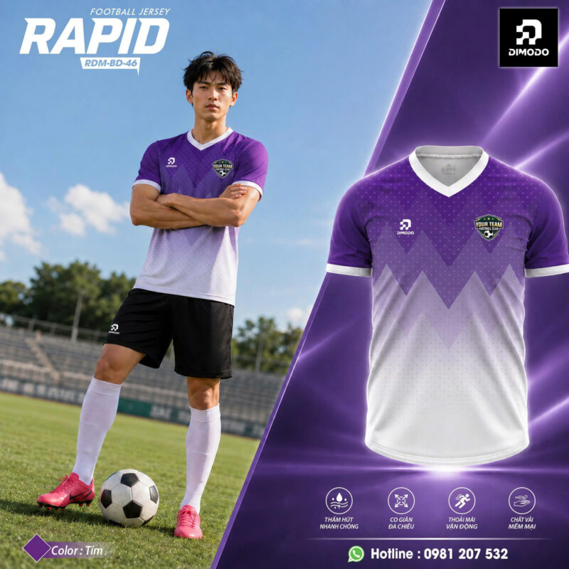 Áo Bóng Đá Rapid Màu Tím - DIMODO SPORT